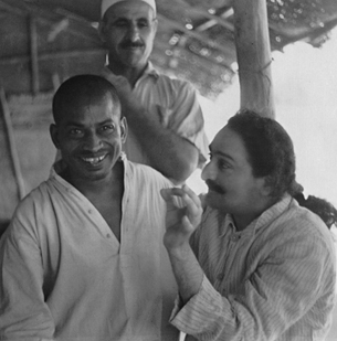 Meher Baba with Mohammad Mast