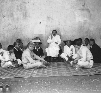 Meher Baba with Men Devotees